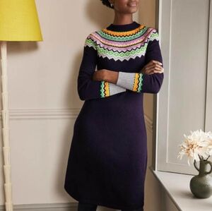 Boden 6 6L Millie Fairisle Alpaca Wool Knit Dress